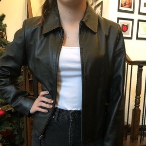 Black leather jacket